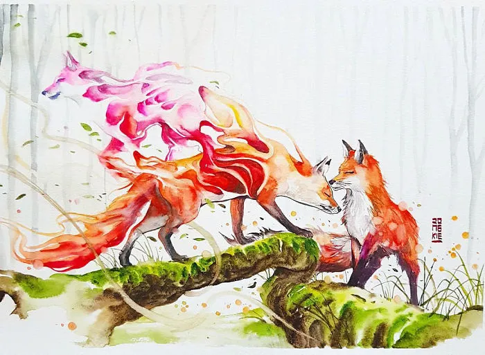 I Create Animal Spirits Through Watercolor