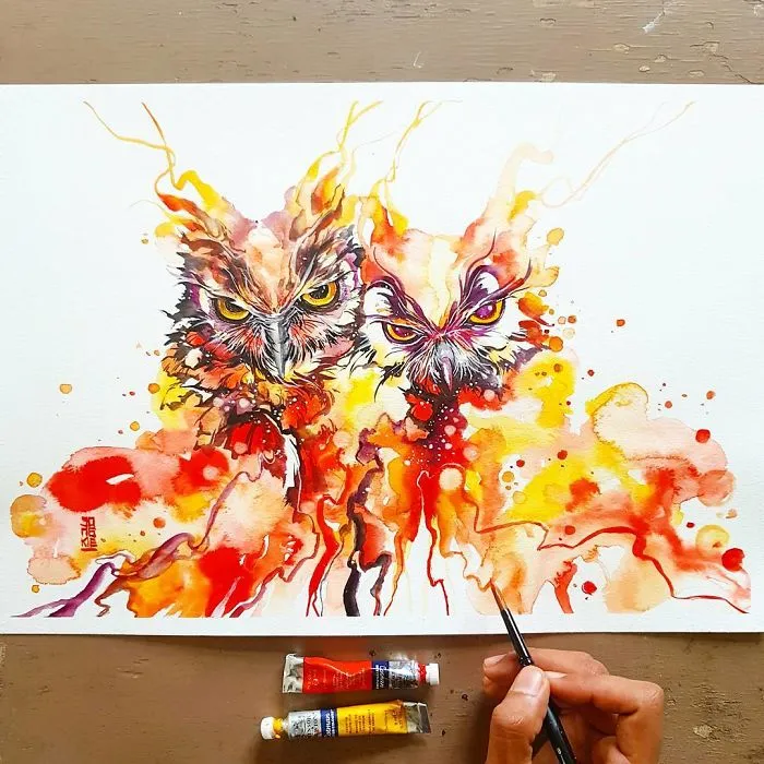 I Create Animal Spirits Through Watercolor