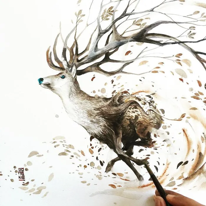 I Create Animal Spirits Through Watercolor