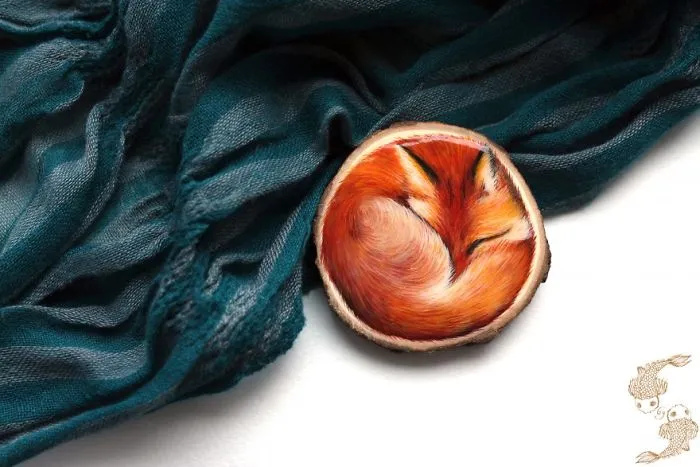 Fun Brooch With Painting