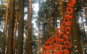 Sculptures In The Snow At The Sculpture Park In Surrey