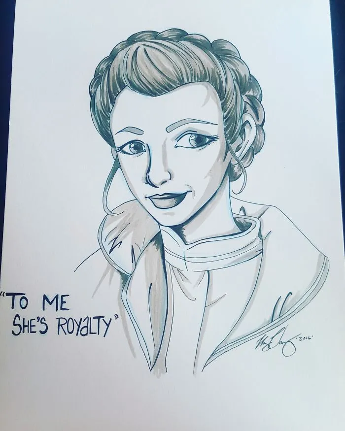290 Touching Tributes To Late Carrie Fisher By Artists Around The World