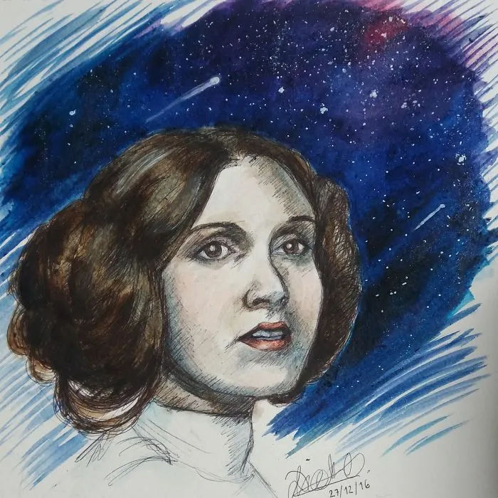 290 Touching Tributes To Late Carrie Fisher By Artists Around The World