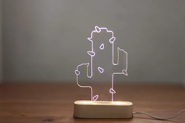 Modern Concrete Cactus Lamp
