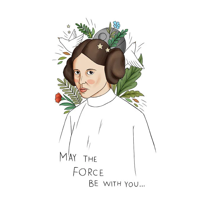 290 Touching Tributes To Late Carrie Fisher By Artists Around The World