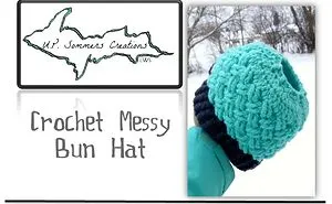 Crochet Pattern Messy Bun Hat