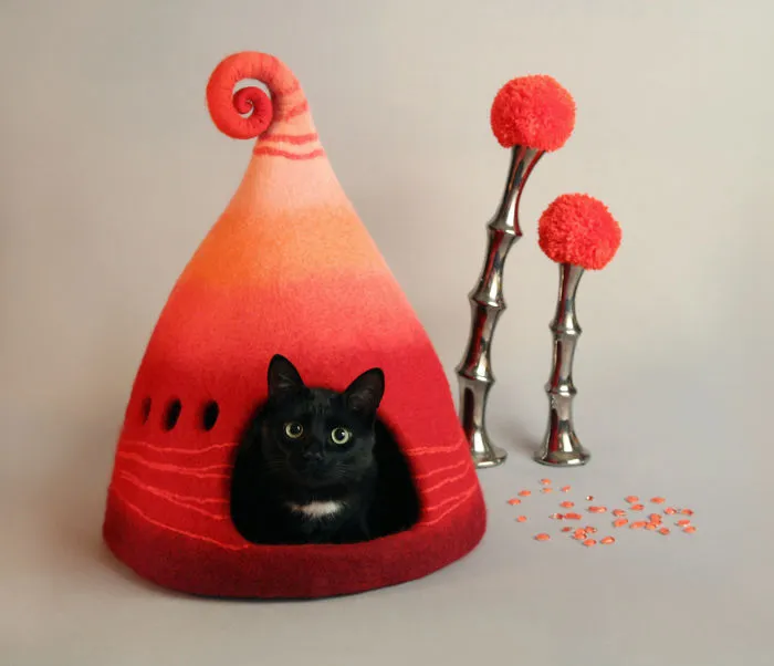 I Felt Fairytale Houses For Cats