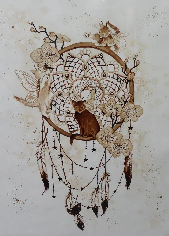 I Paint Using Only Coffee