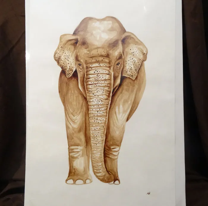 I Paint Using Only Coffee