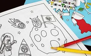 Period Coloring Book With Tampon Characters