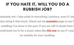 When You Don't Want To Film Weddings...