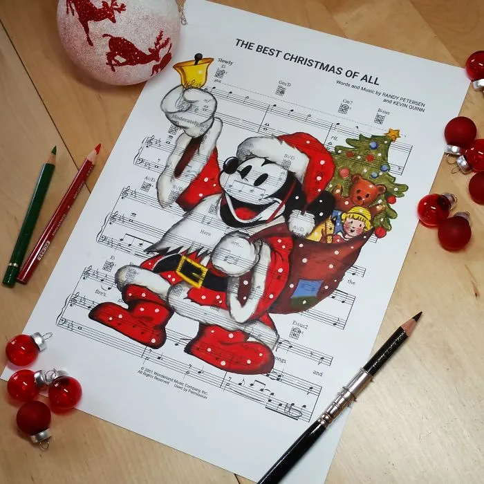 I Draw Scenes From Famous Animated Movies On Music Sheets Of Their Theme Songs