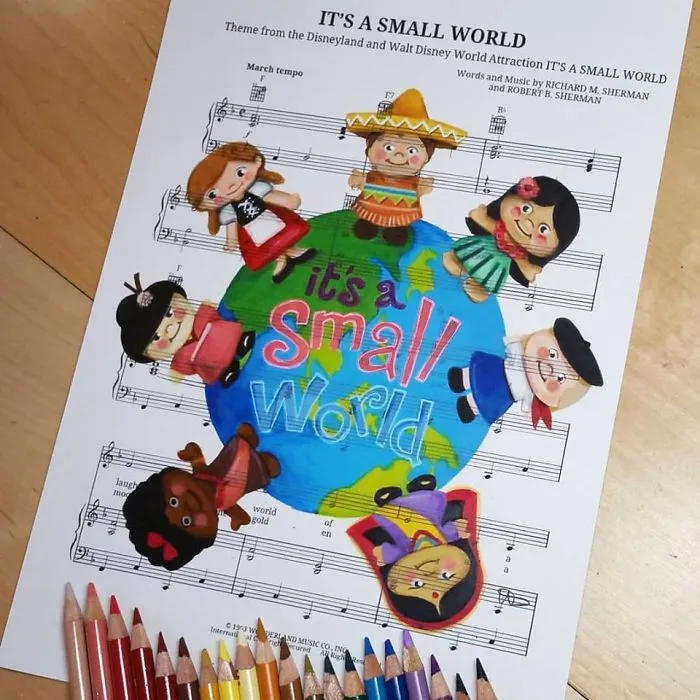 I Draw Scenes From Famous Animated Movies On Music Sheets Of Their Theme Songs