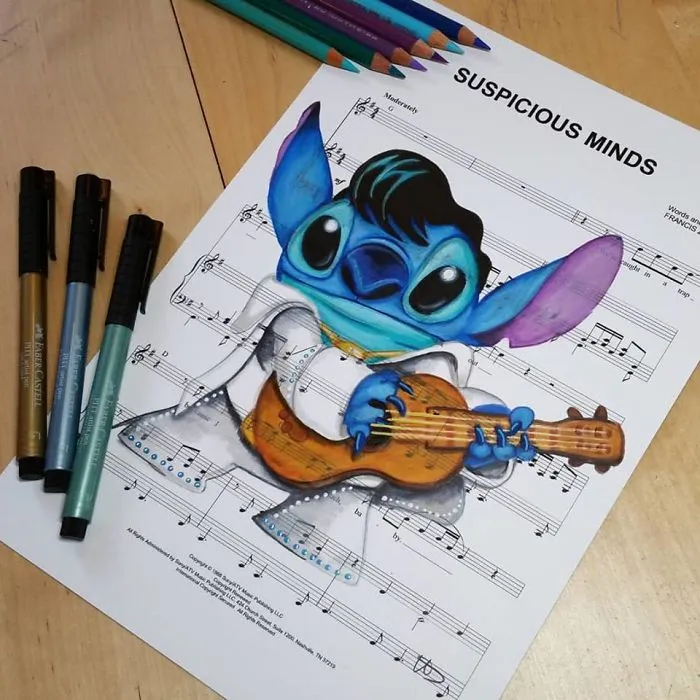 I Draw Scenes From Famous Animated Movies On Music Sheets Of Their Theme Songs