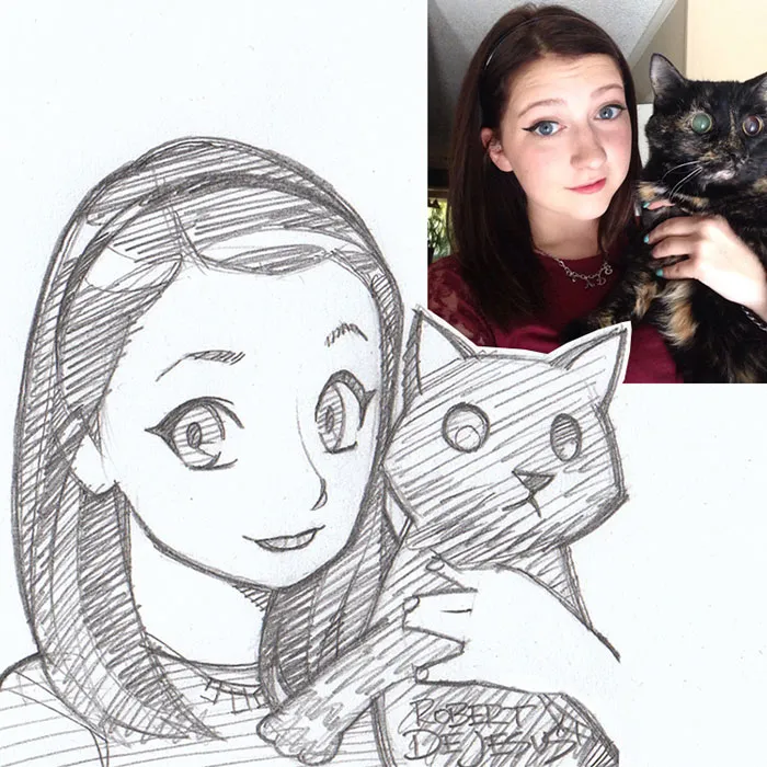 Illustrator Turns Strangers Into Anime Characters