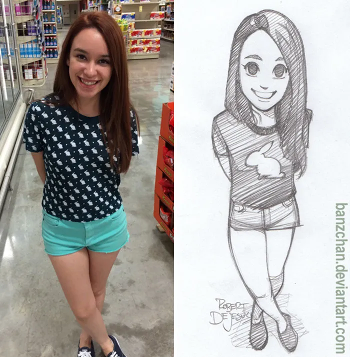 Illustrator Turns Strangers Into Anime Characters