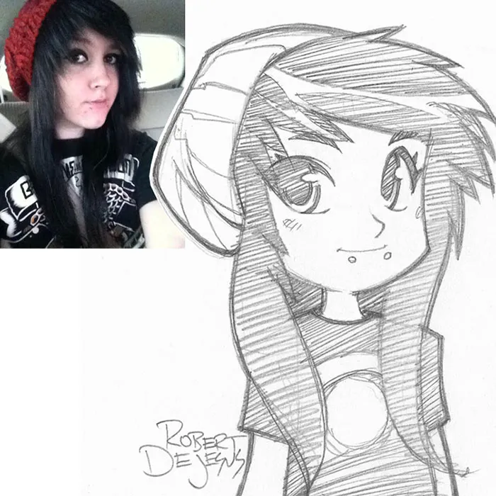 Illustrator Turns Strangers Into Anime Characters