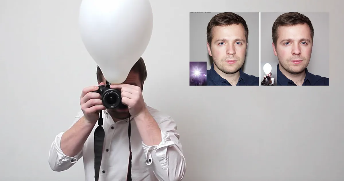 Puedes hacer mejores fotos con flash integrado usando un globo, la diferencia es sorprendente