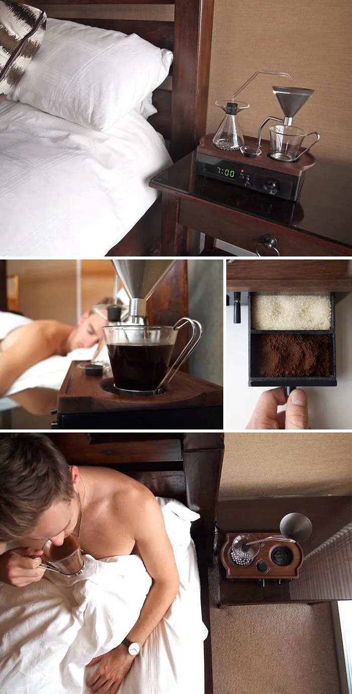 This Alarm Clock Will Wake You Up With A Fresh Cup Of Coffee