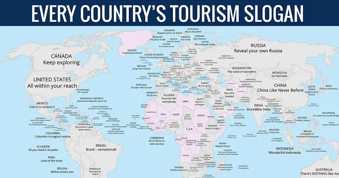 Map Reveals Every Country's Tourism Slogan