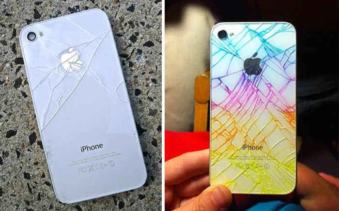Cracked iPhone Back? Use Highlighters To "Pimp Yo' Phone"