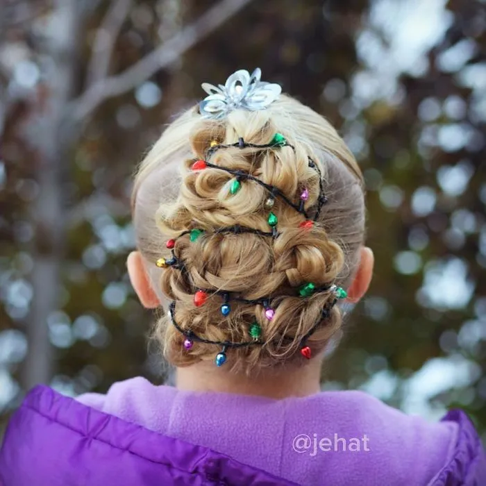 Christmas Tree Braid With Lights
