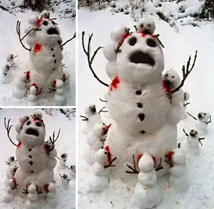 92 Hilariously Creative Snowmen That Would Make Calvin And Hobbes Proud