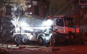Artist Turns A Cement Mixer Into A Giant Disco Ball, And You Have To See It In Action