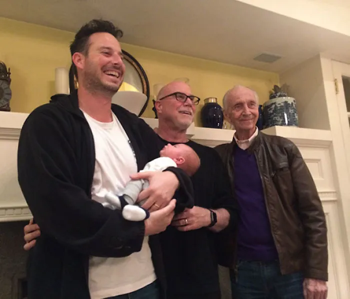 Son, Father, Grandfather, And Great-Grandfather. Four Generations In One Picture