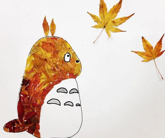 Japanese Are Going Crazy About The Fallen Leaves, Turn Them Into Art