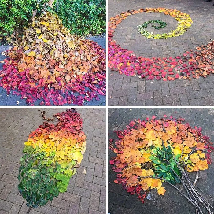 Japanese Are Going Crazy About The Fallen Leaves, Turn Them Into Art