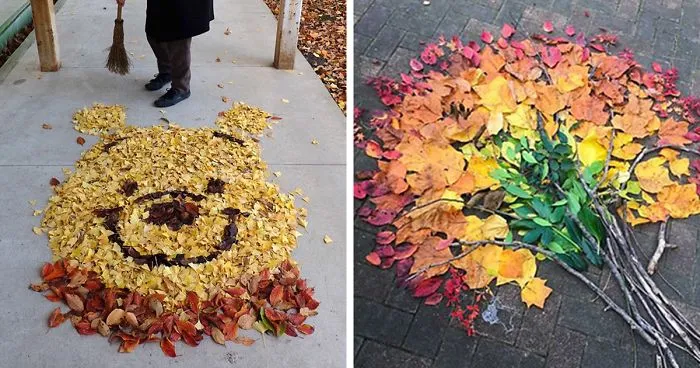 Japanese Are Going Crazy About The Fallen Leaves, Turn Them Into Art