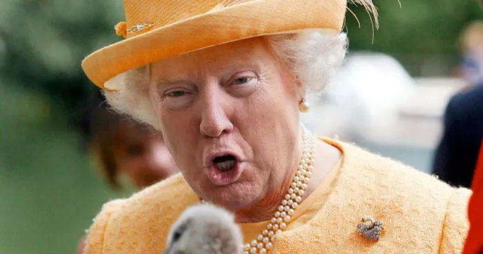 Están photoshopeando la cara de Trump en fotos de la Reina de Inglaterra, y los resultados son divertidísimos