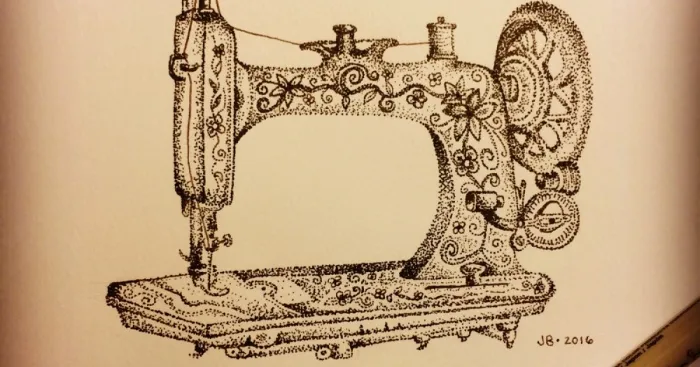 Sewing Machine That I Drew Entirely Of Dots