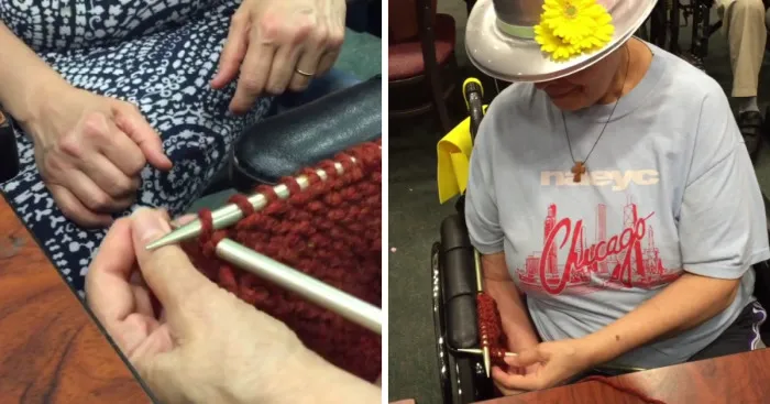 Woman With Use Of One Arm Can Knit Again With This Simple Trick