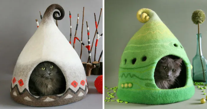I Felt Fairytale Houses For Cats