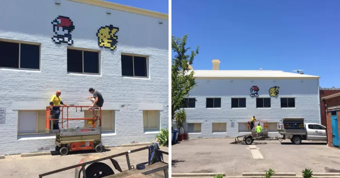 Street Artist Spends Two Years Collecting Floppy Disks To Create Pixel Pokemon Installation