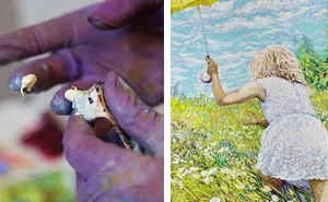 Artist Paints Using Only Her Fingers
