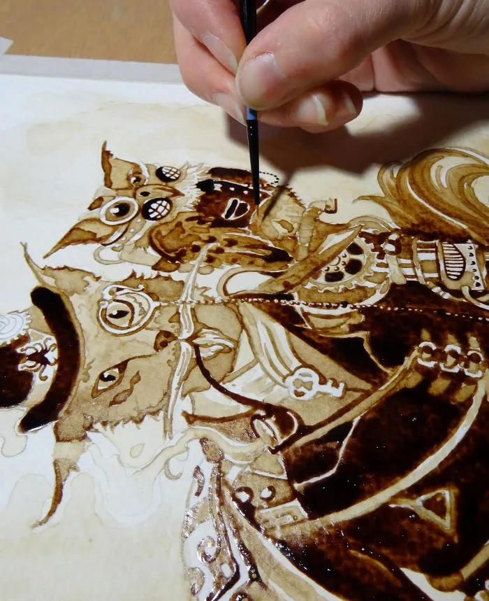 I Paint Using Only Coffee