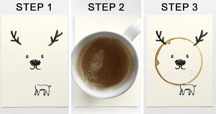 These Christmas Cards Are Completed Only After You Add Coffee To Them