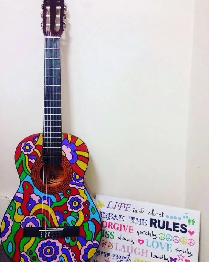Something Groovy - Handpainted Guitar