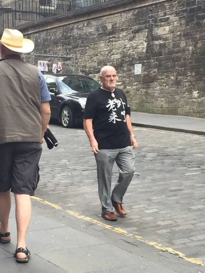 Foreigners With Funny Chinese Words On T Shirt