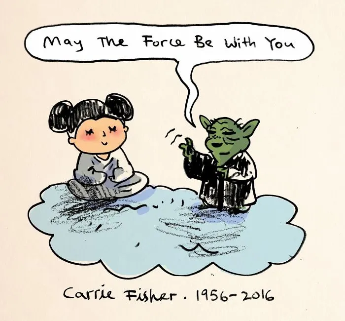 290 Touching Tributes To Late Carrie Fisher By Artists Around The World