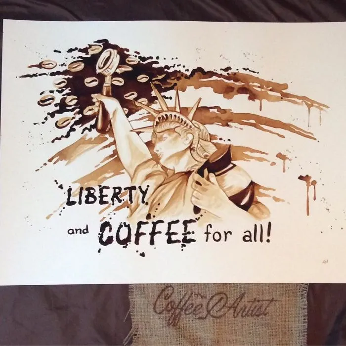 I Paint Using Only Coffee
