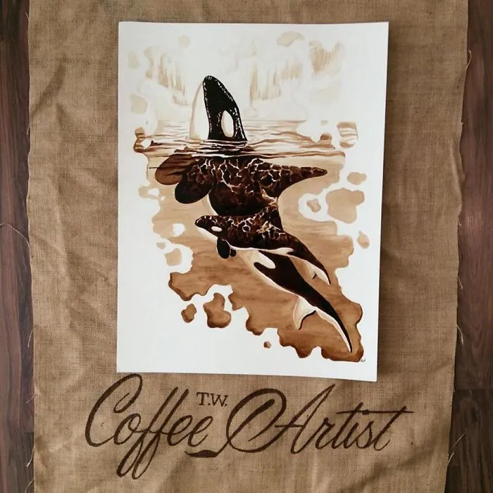 I Paint Using Only Coffee