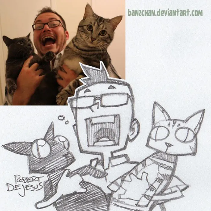 Illustrator Turns People And Their Pets Into Cartoon Characters