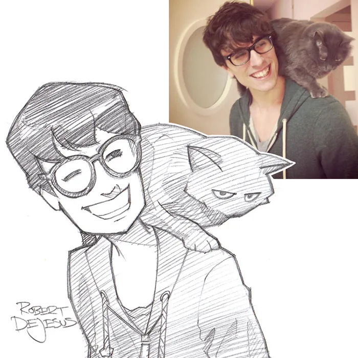 Illustrator Turns People And Their Pets Into Cartoon Characters