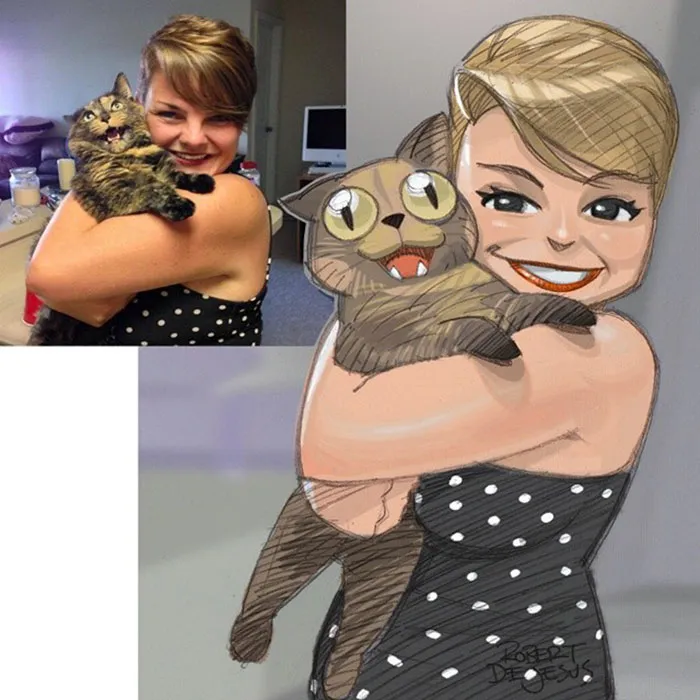 Illustrator Turns People And Their Pets Into Cartoon Characters