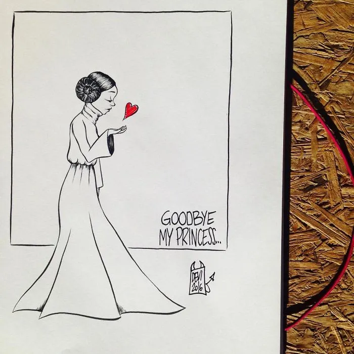 290 Touching Tributes To Late Carrie Fisher By Artists Around The World