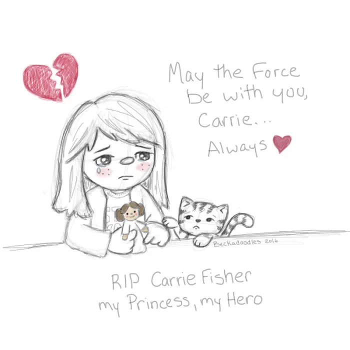 290 Touching Tributes To Late Carrie Fisher By Artists Around The World